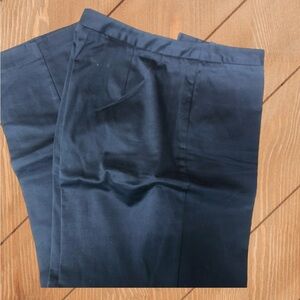 Navy Slacks Stretch Cotton Straight Business Casual Slit Pockets 14 Macys